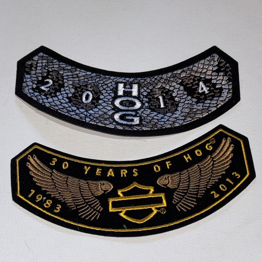 Vintage Harley Davidson HOG 2014 Snake Skin Sew On patch Harley Davidson 30 YRS